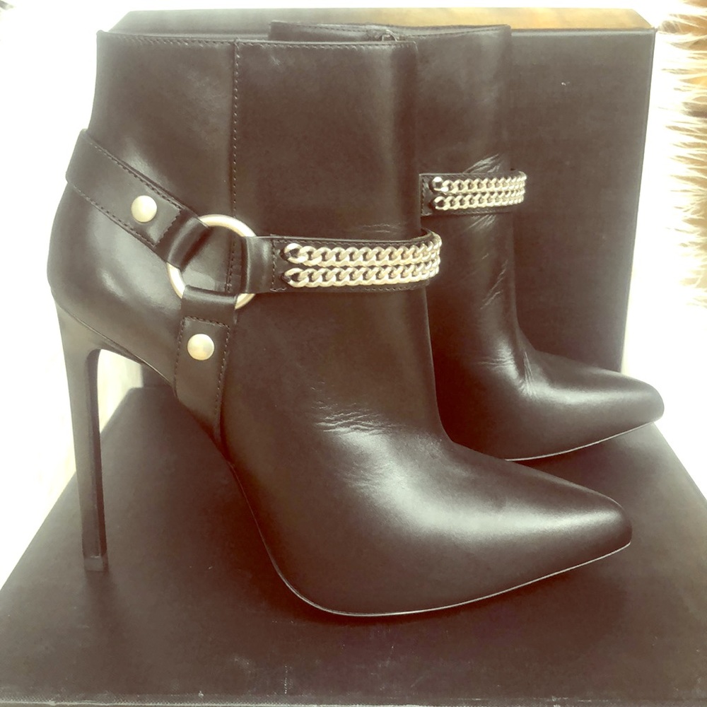 YSL High heel leather booties